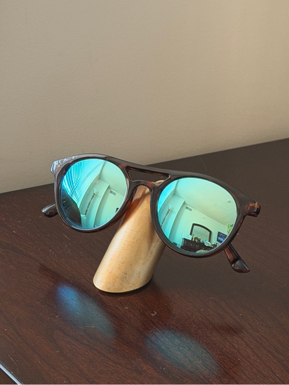 J. Crew Factory Tortoiseshell Frames with Teal Mirrored Lenses